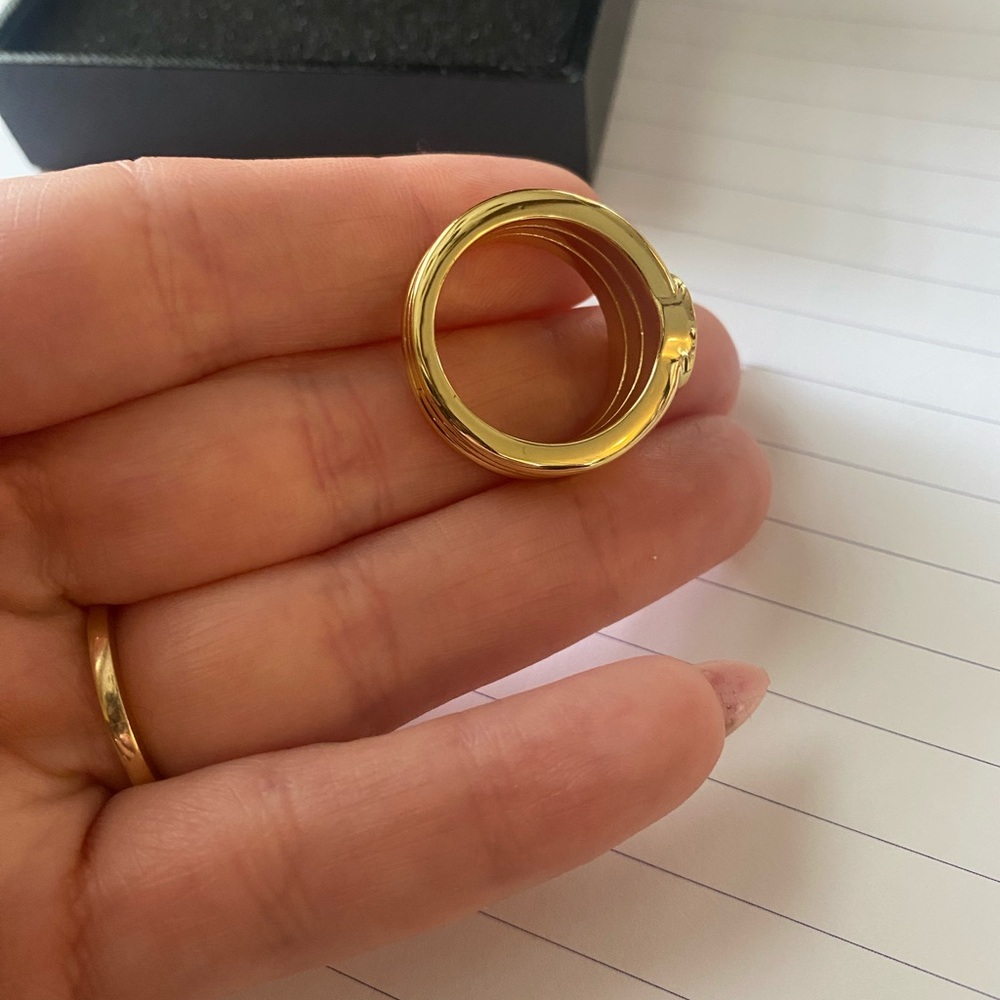 Power Gemstone Rose Quartz Reed Ring - Picture 2 of 3